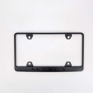 Tesla Model Y Satin Black License Plate Frame - NO Screw Caps included - GUC